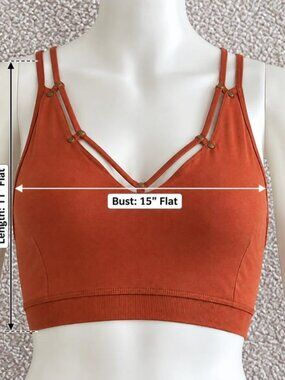 Thearah Red Double Strap Stud Bralette, Fitted Crop Top